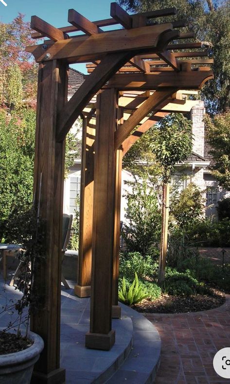 Curved Arbor, Trellis Arbor, Backyard Wall, Arbor Trellis, Grape Arbor, Front Landscape, Garage Pergola, Glamping Ideas, Community Ideas