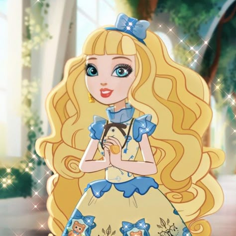 Blondie Lockes Aesthetic, Blondie Locks Ever After High, Ever After High Blondie Locks, Goldilocks Costume, Ever After High Icons, Eah Icons, Blondie Lockes, Goldie Locks, Ashlynn Ella