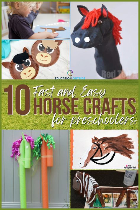 Farm Themed Crafts, Horse Crafts For Kids, Kings And Queens Art, Day Camp Crafts, Birthday Horses, Wild West Activities, Wild West Crafts, Family Olympics, Preschool Art Ideas