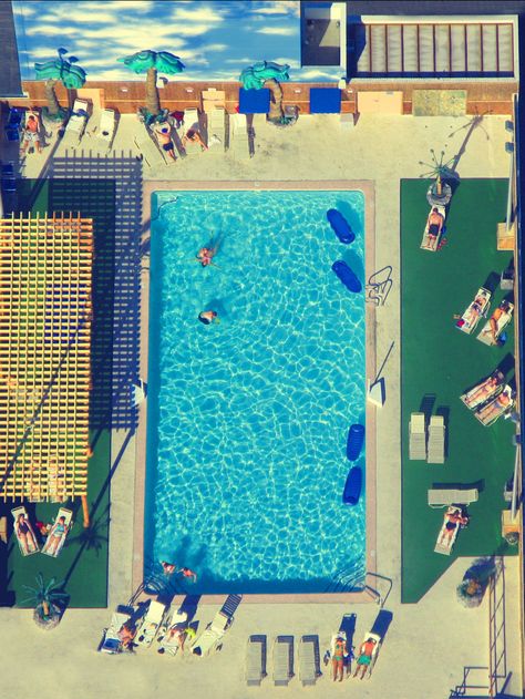 Motel Pool, Vintage Pool, Modern Wall Hanging, Sport Club, Room Canvas, Summer Vintage, Canvas Ideas, Birds Eye View, Birds Eye