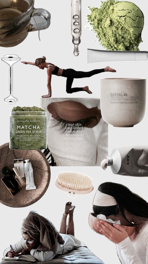 #selfcare #sunday #glowup #getready #workout #skincare #candle #scrub #tea #organic #lifestyle #aesthetic #inspo #matcha Vision Collage, Indoor Rock Climbing, Easy At Home Workouts, Wellness Club, Organic Lifestyle, Clean Diet, Lifestyle Aesthetic, Healthy Lifestyle Changes, Outdoor Yoga