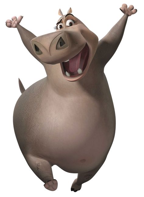 Madagascar Movie Characters, Madagascar Party, Madagascar Movie, Sims Memes, Madagascar 1, Penguins Of Madagascar, Tv Tropes, Funny Character, Hippopotamus