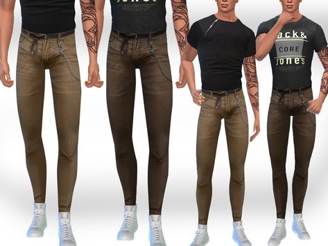 The Sims 4 Pants, Sims 4 Pants, Chain Aesthetic, Aesthetic Pants, Sims 4 Male, Male Sims, Silk Formal Dress, Chain Pants, Men Logo