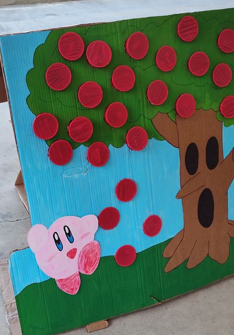 Kirby Birthday Party, Whispy Woods prize board Kirby Birthday Decorations, Kirby Party Games, Punch Prize Board, Kirby Birthday Party Decorations, Kirby Party Ideas, Kirby Party Decorations, Kirby Birthday Party Ideas, Kirby Birthday Party, Prize Board