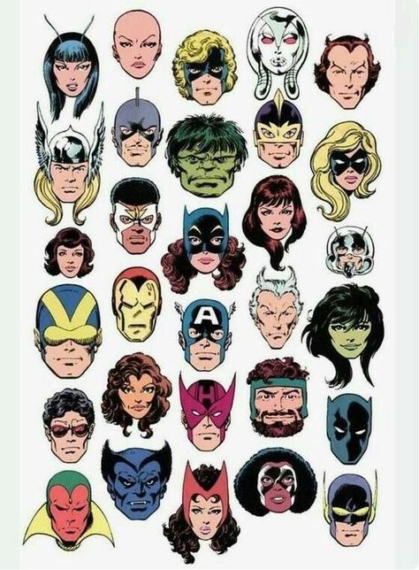 Avengers corner box heads by John Byrne Marvel Comics Vintage, Avengers Pictures, John Byrne, Avengers Comics, Bd Comics, Marvel Comic Universe, Uncanny X-men, Marvel Comics Art, Classic Comics