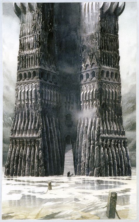 Alan Lee Alan Lee Art, Tolkien Artwork, Lord Of Rings, Alan Lee, John Howe, Illustration Fantasy, Two Towers, Middle Earth Art, Into The West