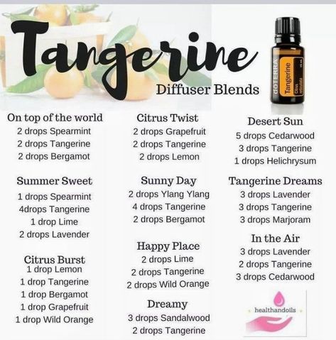 Tangerine Diffuser Blends, Doterra Blends, Doterra Diffuser, Doterra Diffuser Blends, Doterra Oil, Tangerine Essential Oil, Essential Oil Combinations, Doterra Essential Oils Recipes, Essential Oil Diffuser Blends Recipes