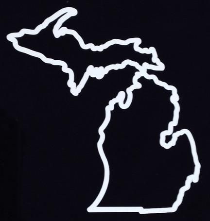 Michigan State Outline White Vinyl Sticker Michigan Crafts, Up Michigan, Michigan Sticker, Map Of Michigan, Bullet Crafts, Awesome Stickers, Cricut Decals, Cricut Stencils, What A Girl Wants