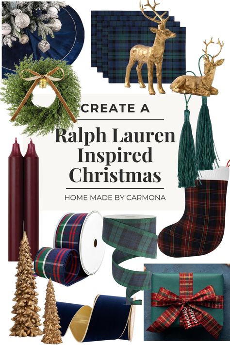 Plaid And Chinoiserie Christmas, Christmas Decor Ralph Lauren, Navy Red Green Christmas Decor, Ralph Lauren Table Setting, Ralph Lauren Aesthetic Christmas, Ralf Lauren Christmas, Ralph Lauren Inspired Christmas Decor, Ralph Lauren Christmas Aesthetic, Scottish Christmas Decor