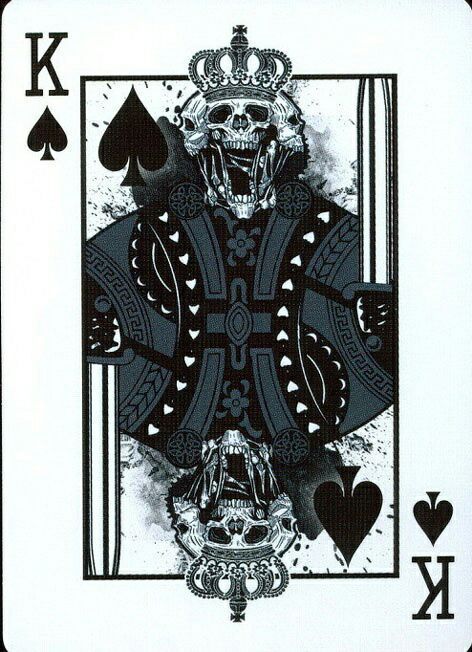 King Of Spades Tattoo, Spades Tattoo, Spade Tattoo, Skull King, King Card, Card Tattoo Designs, King Of Spades, Custom Playing Cards, Playing Cards Art