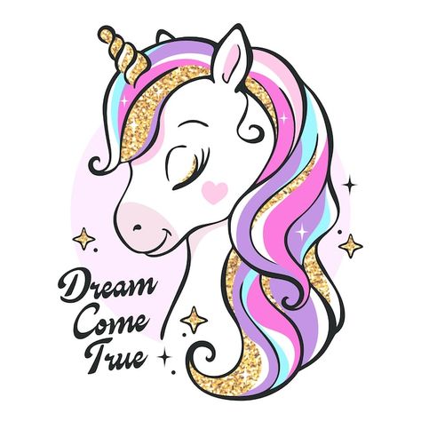 Beautiful Cartoon, Unicorn Tattoos, Art Beautiful, Dream Come True, Kids Wear, Girls Tshirts, Portfolio, T Shirt, Art