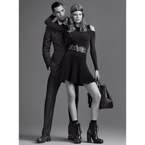 Effortlessly elegant, incredibly versatile -#Versace dresses for the modern explorer. #7D7D Couple Poses For Fashion Show, Couple Model Photoshoot Poses, Creative Couples Poses, Male And Female Model Poses, Couple Model Poses, Couple Headshots, Lazy Pose, Versace Photoshoot, Formal Couple