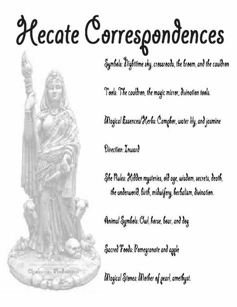 Hecate Correspondences Year and a Day book Opalraines Production Hecate Correspondence, Hekate Correspondences, Lady Hekate, Goddess Hekate, Goddess Hecate, Goddess Magick, Hecate Goddess, Wiccan Magic, Paz Mental