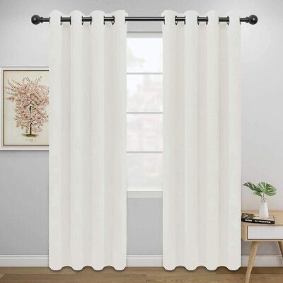 Eider & Ivory™ Blackout Curtains For Bedroom, Solid Thermal Insulated Grommet And Noise Reduction Window Drapes, Room Darkening Curtains For Living Room, 2 Panels(52X84 In) | Wayfair Ivory Curtains, White Blackout Curtains, Curtains For Bedroom, Country Curtains, Insulated Curtains, Curtains For Living Room, Darkening Curtains, Thermal Curtains, White Curtains