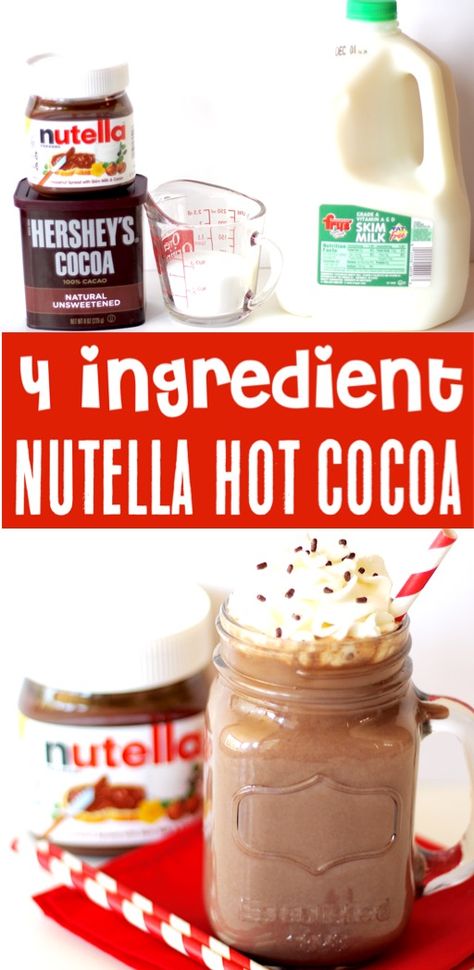 Nutella Hot Cocoa, Nutella Hot Chocolate Recipe, Recipes Nutella, Crockpot Drinks, Nutella Hot Chocolate, Crockpot Hot Chocolate, New Year's Desserts, Hot Cocoa Recipe, Vegan Candies