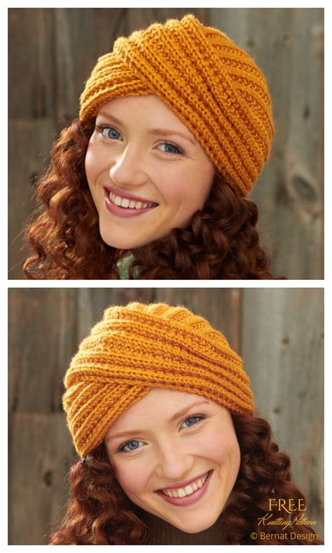 Turban Hat Free Knitting Pattern - Knitting Pattern Knit Turban Headband Pattern Free, Turban Knitting Pattern Free, Knitted Turban Pattern Free, Turban Knitting Pattern, Solid Color Crochet, Crochet Wigs, Chemo Caps Pattern, Hat Free Knitting Pattern, Crochet Caps