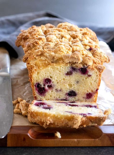 Dairy Free Breakfast Casserole, Blueberry Muffin Bread, Gluten Free Quick Bread, Gluten Free Blueberry Muffins, Dairy Free Breakfasts, Blueberry Bread, Vegan Sour Cream, Muffin Bread, Gluten Free Recipes For Breakfast