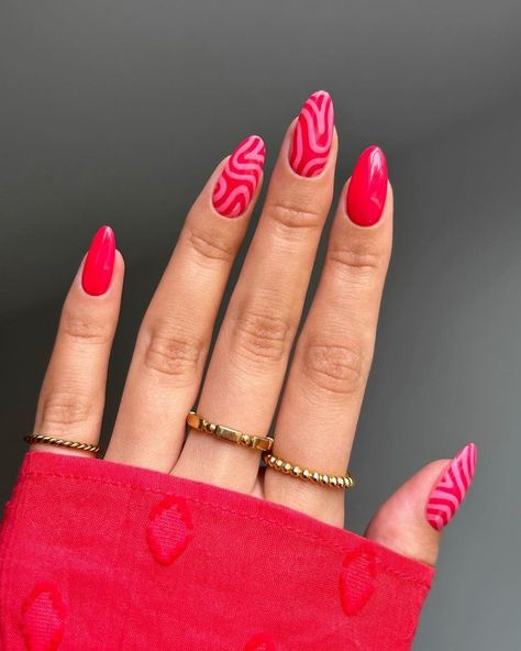 Red Summer Nails, Summery Nails, Builder Gel, Almond Acrylic Nails, Ideas Nails, Festival Nails, Funky Nails, Holiday Nails, Trendy Nails