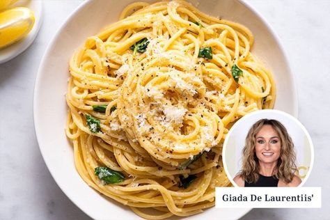 Giada De Laurentiis' lemon spaghetti promises a rich and tangy pasta dish. I had to put her recipe to the test. The post Giada De Laurentiis’ Lemon Spaghetti Is a Ridiculously Easy Weeknight Dinner appeared first on Taste of Home. Lemon Pasta Recipes, Giada De Laurentiis Recipes, Giada Recipes, Lemon Spaghetti, Sauce Spaghetti, Pasta Sides, Lemon Pasta, Pasta Dinners, Cooking For Beginners