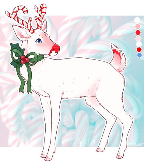 Deer Hybrid, Female Reindeer, Reindeer Drawing, White Tailed Deer, Book Reference, Drawing Animals, Creature Artwork, Reference Drawing, Winter Inspo