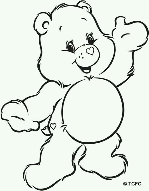 Care bear outline Care Bears Birthday Party, Bear Template, Care Bear Tattoos, Care Bear Party, Care Bear Birthday, Birthday Coloring Pages, Bear Drawing, Bear Coloring Pages, Disney Coloring Pages