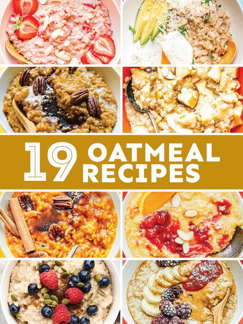 Looking for inspiration for your next oatmeal? We've got you covered with 19 ways to make oatmeal in the morning. From savory oatmeal to oatmeal made in the microwave to overnight oats, there's something for everyone here! How To Cook Oatmeal, Quick Oatmeal Recipes, Oatmeal Dinner, Homemade Instant Oatmeal, Oatmeal Flavors, Savory Oatmeal, Healthy Oatmeal Recipes, Nutritious Smoothies, Instant Oatmeal