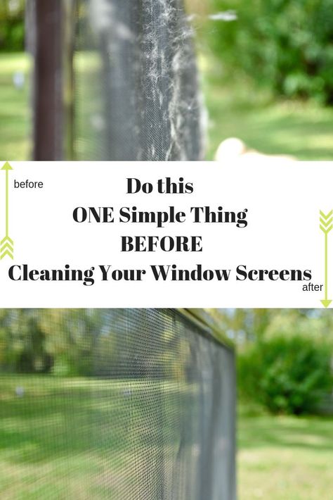 This year I tried something new when I cleaned my screens, and it made all the difference in how quickly my screens got clean. I didn't use any fancy tools or cleaner; I used a product I already owned. It made cleaning them so much quicker and easier. Do this ONE Simple Thing BEFORE Cleaning Your Window Screens! via @LttlHouseBigAK How To Wash Window Screens, How To Clean Outdoor Windows, Clean Screens Window, How To Clean Screened In Porch, How To Clean Screens Window, Cleaning Screened In Porch, How To Clean Window Screens, Window Washing Solution Outdoor, Outdoor Window Cleaner