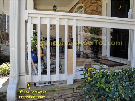 Build A Porch, Exterior Updates, Porch Railing Designs, Decking Ideas, Porch Kits, Alpine House, 2x4 Projects, Craftsman Homes, Usa House