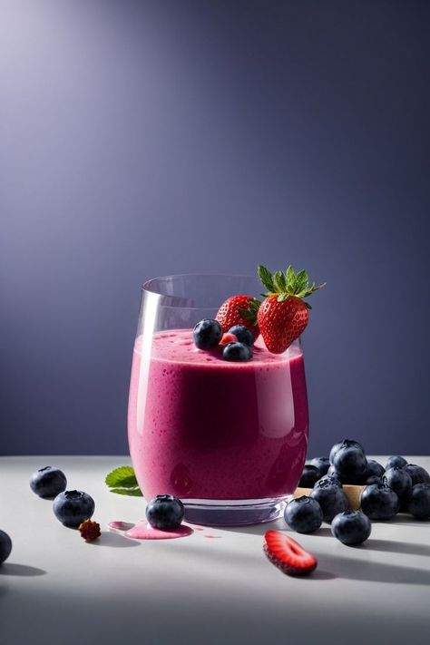 Berry Blast Smoothie, Strawberry Blueberry Smoothie, Blueberry Smoothie Recipe, Summer Juice, Blueberry Smoothie, Refreshing Food, Protein Power, Blueberries Smoothie, Strawberry Blueberry