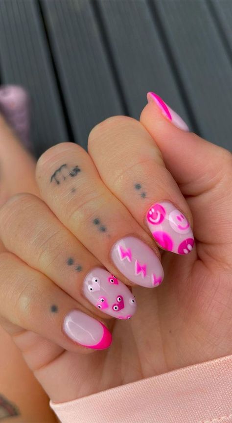 summer nail colors, nail designs, summer nails, nail art designs, summer nail ideas, french tip nails Bright Pink Nail Designs Short, Nails 11yrs, Summer Nail 2024 Trends Short Nails, Short Nail Designs Summer 2024, Summer Nail Designs 2024 Pink, Short Nail Summer 2024, Summer Holiday Nails, Cute Summer Nail Designs, Fun Summer Nails