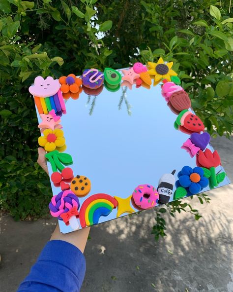 I tried air dry clay for the first time 🤭 how’s it? #artlover #artgallery #artistsoninstagram #clayart #claycharm #mirrordecor #homedecorideas Clay Mirror Art, Clay Mirror, Big Mirror, Mirror Design, Mirror Art, Clay Charms, Mirror Designs, Dry Clay, Air Dry Clay