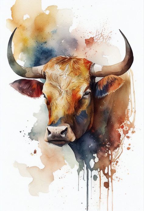 Andrew Simpson | WATERCOLOR | Ankole Watusi Portrait Watercolor Art Of Animals, Cowboy Artists, Life Artwork, Watercolor Paintings Of Animals, Deer Pictures, Abstract Animal Art, Watercolor Clouds, Wildlife Artwork, Animal Portraits Art