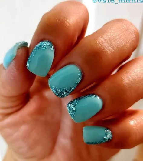 Dip Powder Nails Colors, Teal Acrylic Nails, Turquoise Nail Designs, Dip Powder Manicure, Teal Nail Designs, Dip Nail Colors, Uñas Ideas, Dark Mirror, Revel Nail Dip Powder