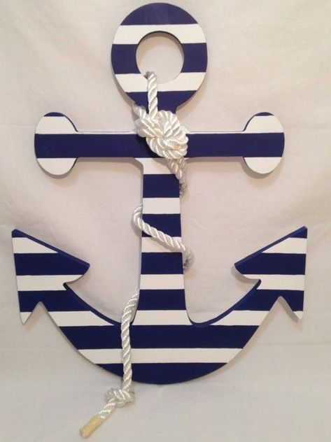 Beachy Decorations, Nautical Decor Diy, Letters For Wall Decor, Tree Branch Wall Decor, Metal Flower Wall Decor, Anchor Decor, Horses Wall Decor, Nautical Wreath, Nautical Crafts