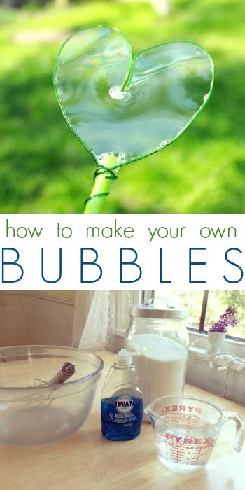 How to Make Homemade Bubbles - these look great for some #oralmotor fun Make Your Own Bubbles, Bubble Recipe, Crafts Summer, Homemade Bubbles, Dawn Dish Soap, Crafts Easy, Crafts Kids, Diy Activities, Toddler Fun