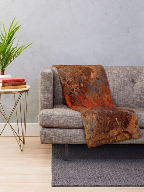 "Gold and Rust" Throw Blanket by erichristy | Redbubble Rust Bedroom, Brown Throw Blanket, Chenille Throw, Grey Throw, Buy Gold, Blanket Designs, Blankets For Sale, Sofa Throw, Rust Color