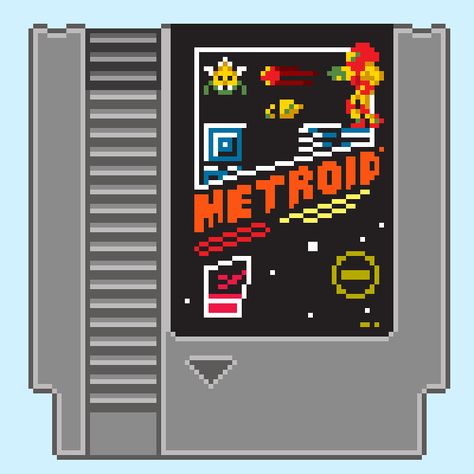 Nes Cartridge, Metroid Samus, 8 Bit Art, Pixel Games, Low Poly Art, Game Cartridge, Nintendo Nes, Game Pictures, Metroid