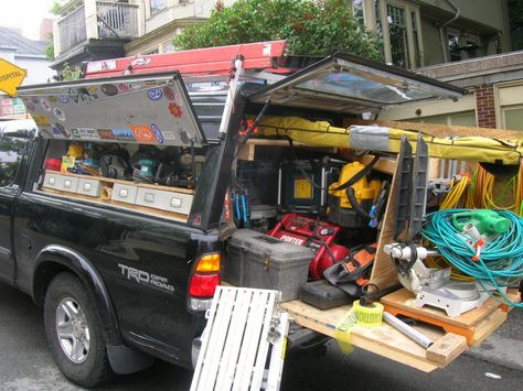 Bed Organization, Trailer Shelving, Work Truck Organization, Truck Bed Organization, Truck Organization, Van Shelving, Job Pictures, Trailer Organization, Work Trailer