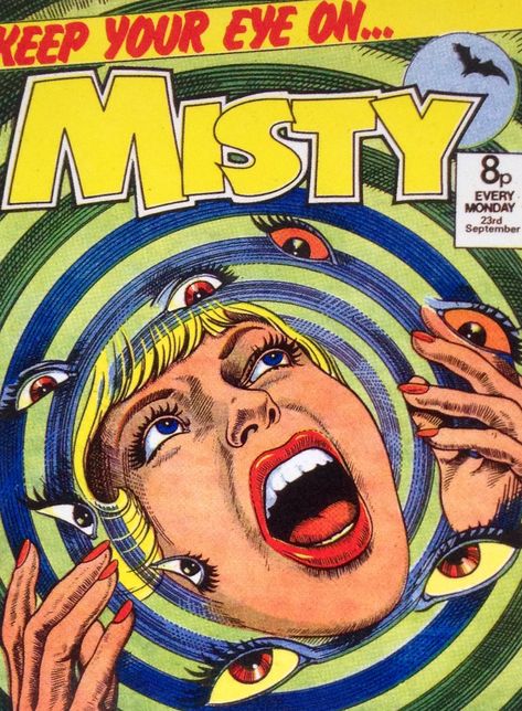 vintage misty comic cover 1970s Retro Space Posters, Comic Pop Art, Dark Comics, Pop Art Comic, Bd Comics, Vintage Comic Books, Pulp Art, Retro Comic, Horror Comics