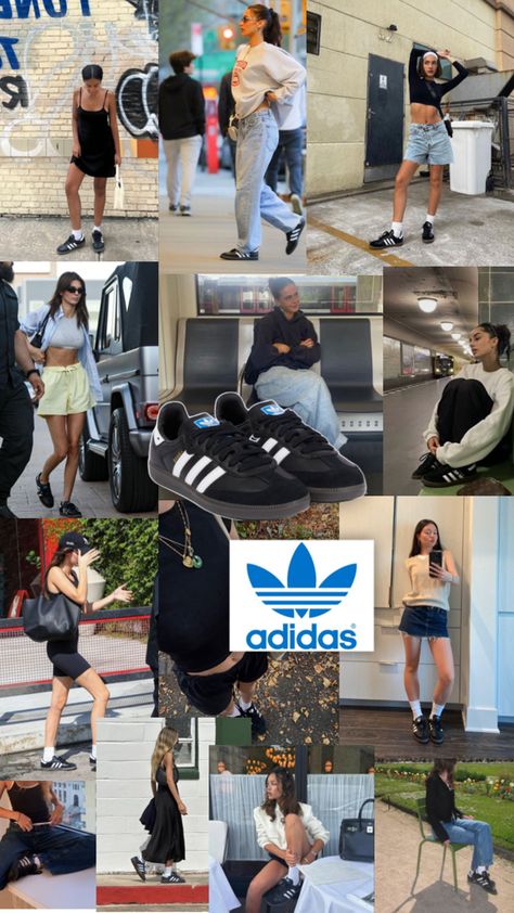 Black Og Samba Outfit, Black Adidas Samba Outfits, Outfits With Sambas Black, Style Black Sambas, Black Samba Outfits Women, How To Style Black Sambas, Adidas Sambas Black, Outfits With Black Sambas, Black Samba Adidas Outfit