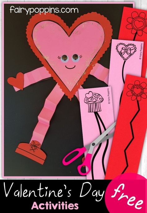 Fairy Poppins - Page 13 of 17 - Early Learning Resources Valentines Robots, Preschool Valentine Crafts, Robot Craft, February Crafts, Heart Craft, Valentine's Day Crafts For Kids, Preschool Valentines, Valentine Activities, Valentine Crafts For Kids