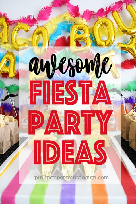 Awesome fiesta party ideas Taco Party Ideas, Fiesta Party Ideas, Fiesta Party Food, Mexican Fiesta Party Decorations, Taco Bout A Party, Fiesta Party Favors, Fiesta Table, Fiesta Cake, Pink Peppermint