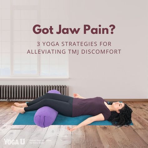 Are you one of the millions who suffer from jaw pain? Try these three yoga strategies aimed at providing relief around the temporomandibular joints. If you experience clicking, jaw popping, pain in or around your jaw, jaw locking, pain around your teeth, and soreness in your jaw upon awakening, then you'll want to try this advice from yoga therapist Emily Hardeman! #yogastrategy #yogi #tmj #yogaforall #meditation #namaste #yogagirl #yogalife #yogaeverydamnday #yogalove #meditate Yoga For Jaw Tension, Jaw Strengthening Exercises, Jaw Pain Relief, Yoga Therapist, Tmj Relief, Yoga Articles, Yin Yoga Poses, Pain Relief Remedies, Simple Yoga