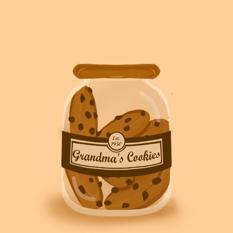 A jar of cookies made in Krita Jar Illustration Art, Jar Of Cookies Drawing, Cookie Jar Drawing, Jar Of Cookies, Cookie Character, Beaded Belts Patterns, Cookie Drawing, Beaded Belts, Grandma Cookies