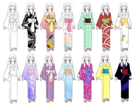 ¡Qué curioso! Descubre en que se diferencian yukata y kimono Yukata Design Drawing, Japanese Drawing, Manga Clothes, Anime Kimono, Kimono Design, Anime Inspired Outfits, Drawing Anime Clothes, Dress Drawing, Anime Dress