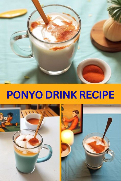 Ponyo Drink Recipe, Ponyo Drink, Sweet Condensed Milk, Fresh Fruit Juice, Refreshing Drinks Recipes, Delicious Drink Recipes, How To Make Drinks, Matcha Powder, Club Soda