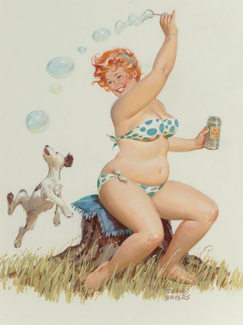 Duane Bryers (American, 1911-2012). Blue Bubble Soda, | Lot #71375 | Heritage Auctions Duane Bryers, Arte Pin Up, Bubble Birthday, Pin Up Vintage, Pinup Art, Pin Up Hair, Happy Birthday Greeting Card, Vintage Pin Up, Pin Up Art