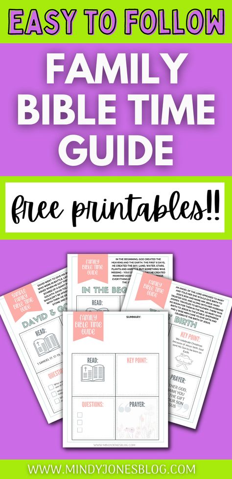 free printable family bible guide Family Bible Study Plans, Easy Bible Study, David Bible, Grow Closer To God, Devotions For Kids, Mini Bible, Family Bible Study, Family Bible, Christian Motherhood