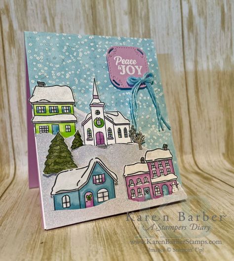 CC1030 - YULETIDE VILLAGE by Karen B Barber at Splitcoaststampers Christmas Stampin Up Cards, Happy Tuesday Everyone, Su Christmas Cards, Holiday 2024, Christmas Labels, Wink Of Stella, Color Challenge, Label Paper, 2 Step