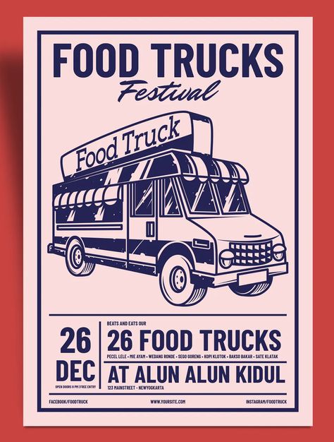 Food Trucks Flyer Design Food Truck Illustration Design, Food Truck Festival Poster, Food Truck Poster Design, Food Truck Graphic Design, Food Truck Poster, Food Truck Designs, Food Truck Flyer, Food Truck Illustration, Food Truck Sign